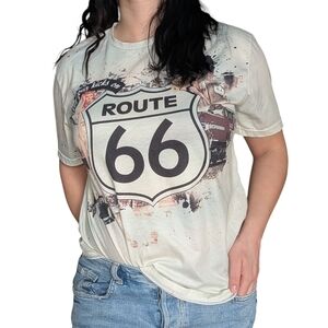 vintage Route 66 Graphic T-Shirt- Light mint